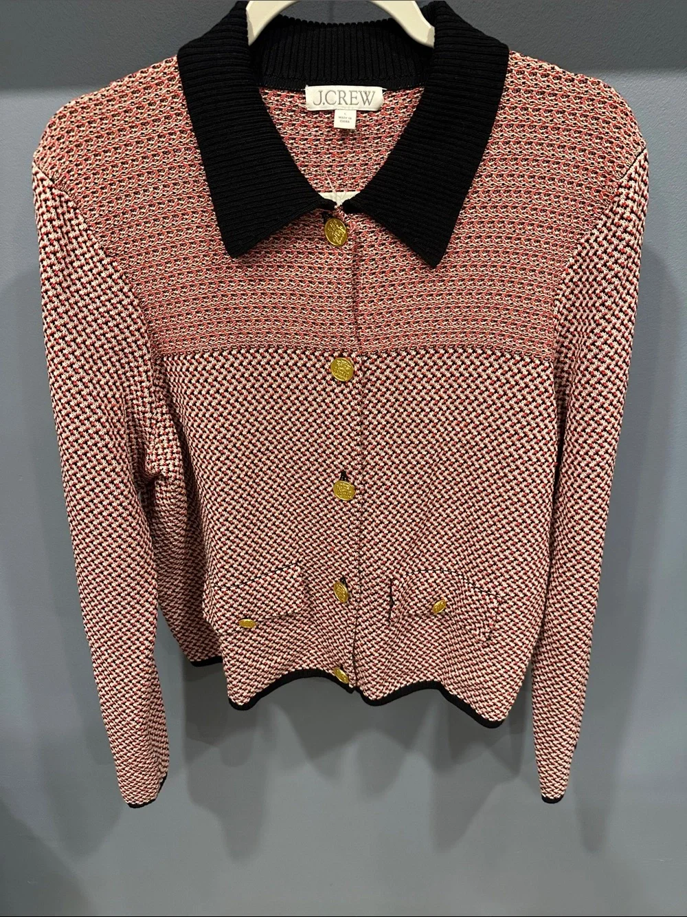 J.Crew Sweater lady jacket in herringbone Size Large